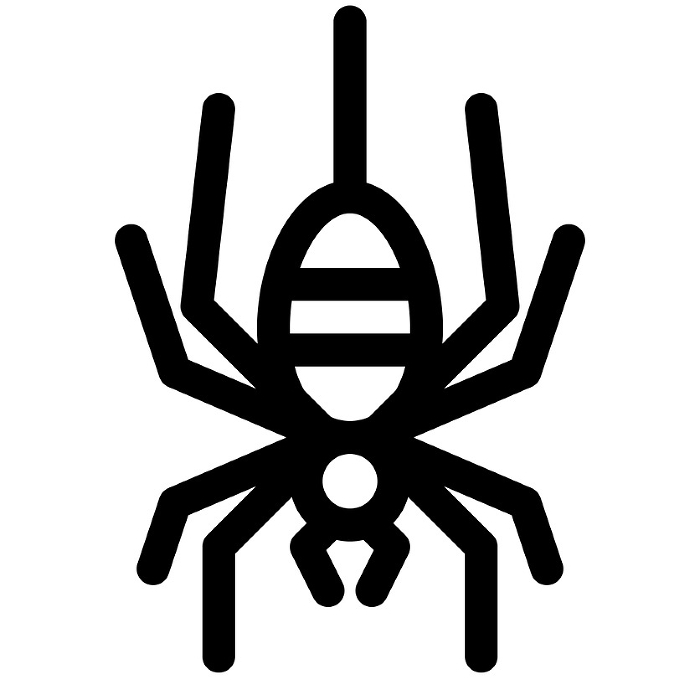 Line style icons representing pests and spiders