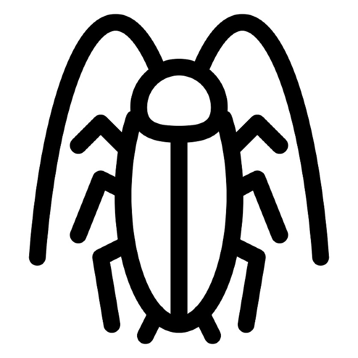 Line style icons representing pests and cockroaches