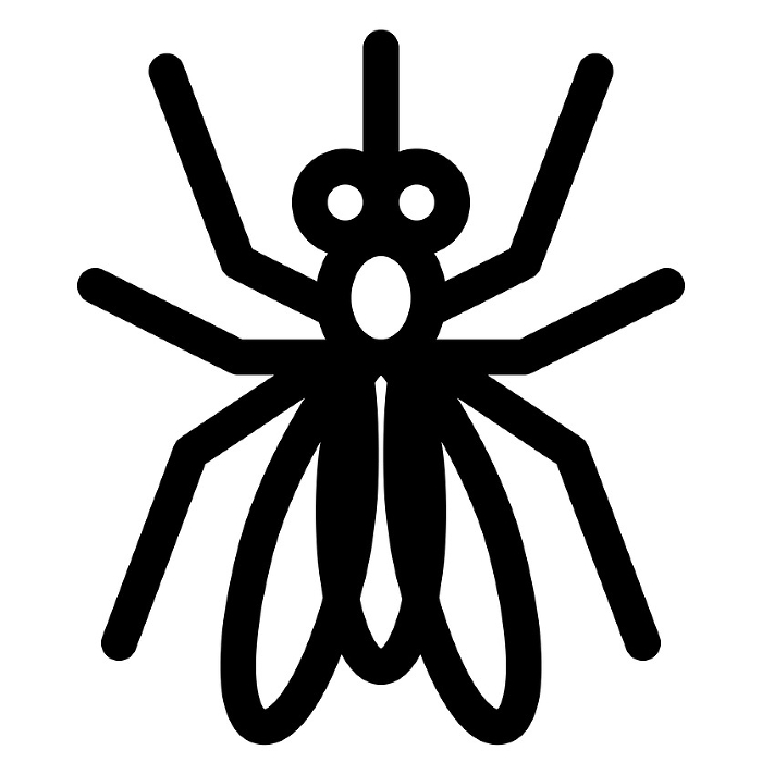 Line style icons representing pests and mosquitoes
