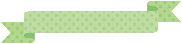 Illustration of simple ribbon with dot pattern single 6 (green)