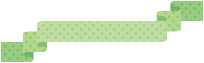 Illustration of simple ribbon with dot pattern single 7 (green)