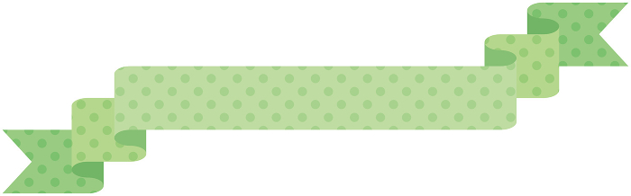 Illustration of simple ribbon with dot pattern single 8 (green)
