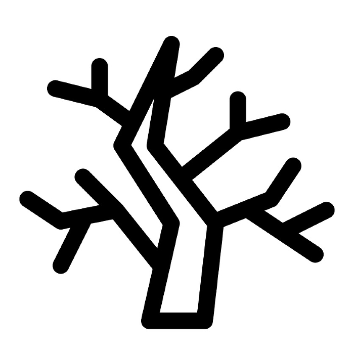 Line style icons representing trees, dead trees