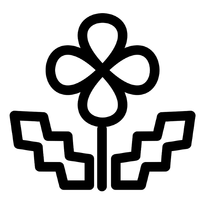 Line style icons representing flowers