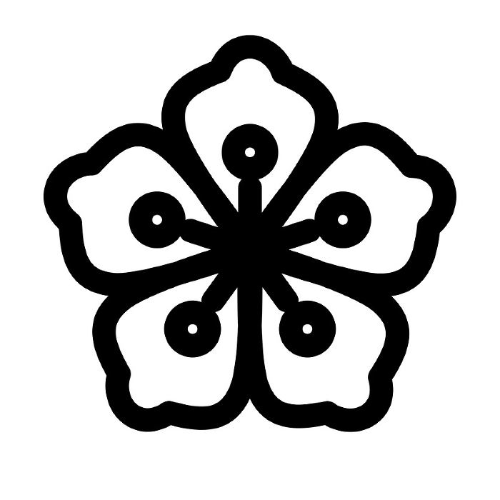 Line style icons representing flowers