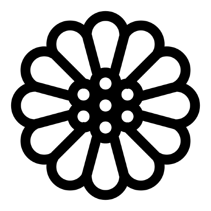 Line style icons representing flowers, sunflowers and gerberas