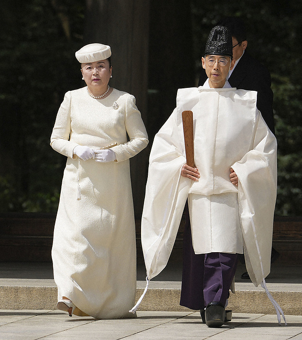 Princess Nobuko Kan nihito visits Meiji Shrine on the occasion of the 110th anniversary of the death of Empress Dowager Shoken, Empress Dowager of Emperor Meiji Princess Nobuko Kan nihito visits Meiji Shrine on the occasion of the 110th anniversary of the death of Empress Dowager Shoken, Empress Dowager of Emperor Meiji, in Shibuya Ward, Tokyo, April 17, 2024, at 10:13 a.m.  Representative photo 