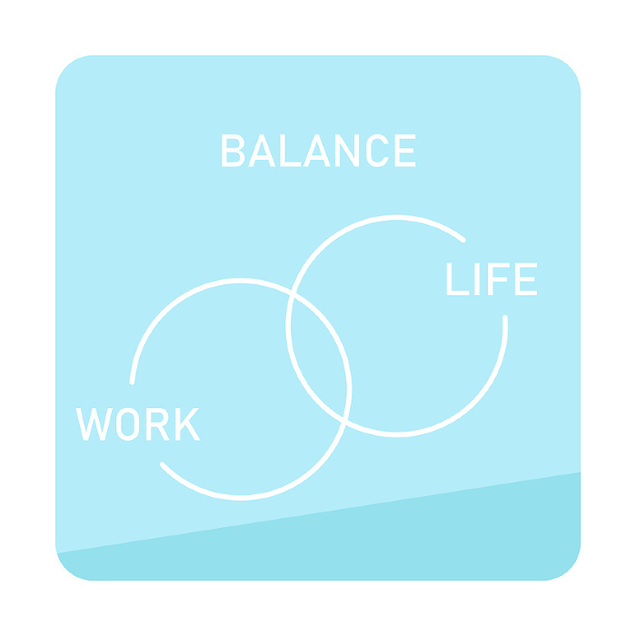 Icons representing work-life balance