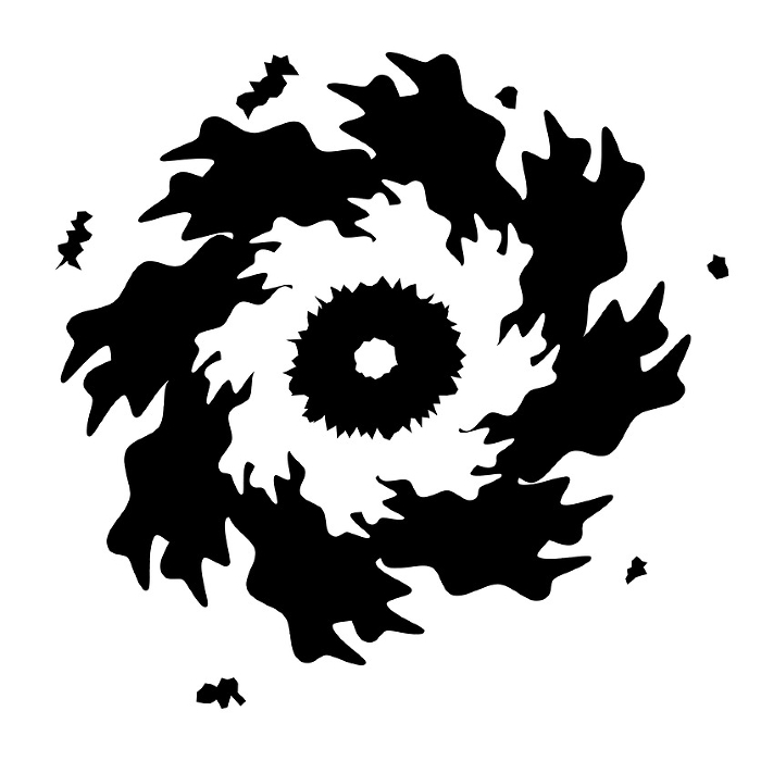 Silhouette icon of a black hole. Vector.