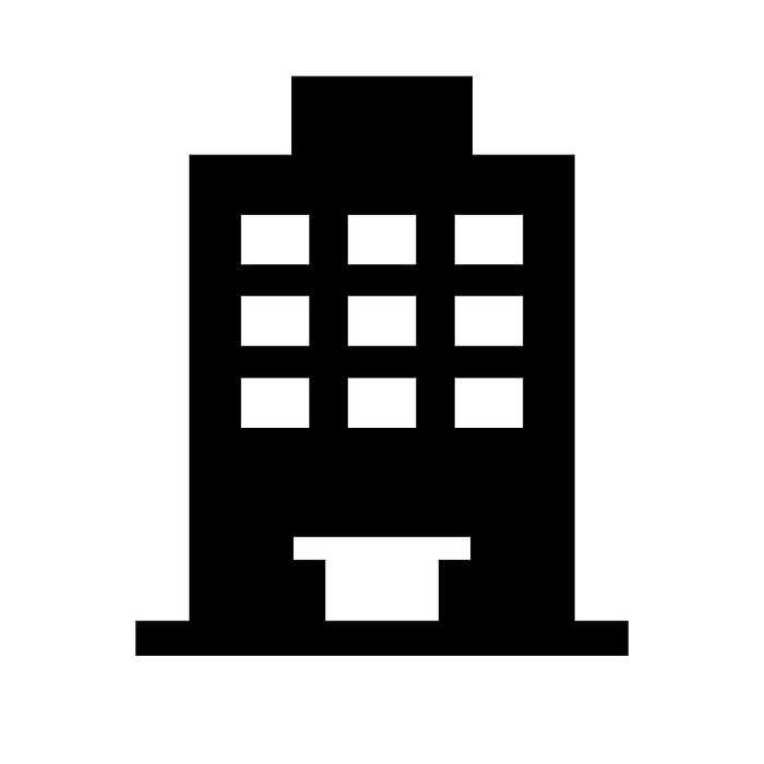 Simple building silhouette icon. Silhouette icon of building. Vector.
