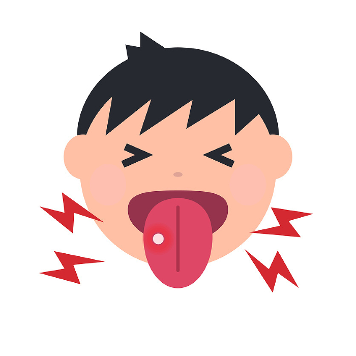 Icon of a boy with a sore mouth. Vector.