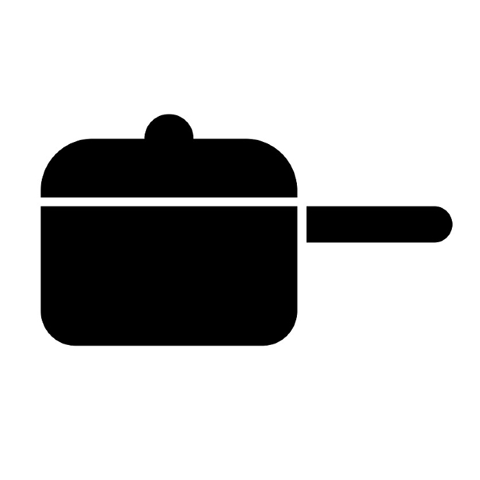 Silhouette icon of a pot with handle. Vector.