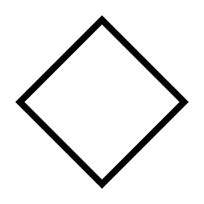 Icon in the shape of a simple diamond. Vector.