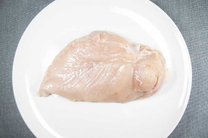 Chicken breast on a white plate