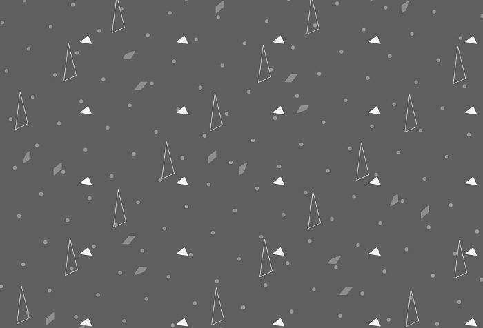 Black-and-white background illustration with various shapes scattered about.