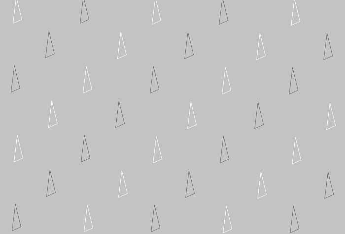 Simple black-and-white background illustration of triangles in a row.