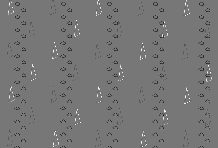 monochrome background illustration of triangles and pentagons in a row
