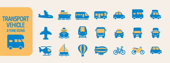 Transportation/Vehicle Two-tone icon set