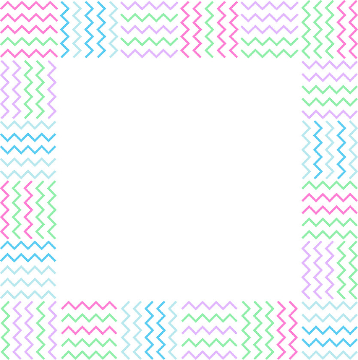 Colorful framed surround with cute zigzag pattern lines (1:1)