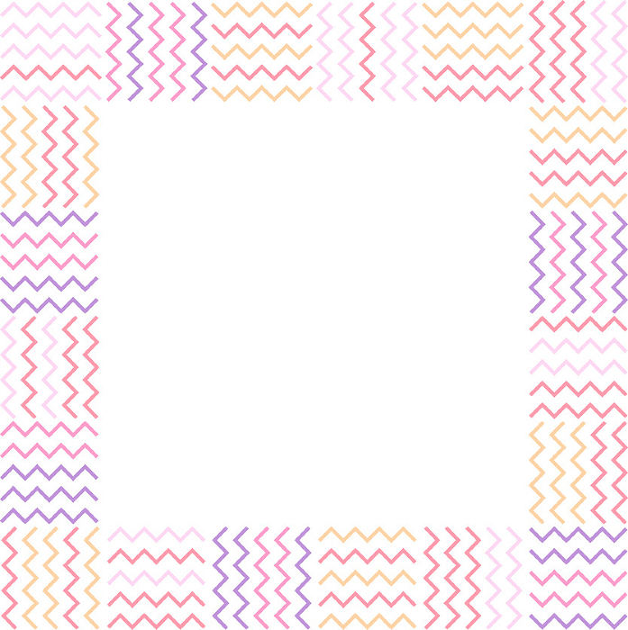 Colorful framed surround with cute zigzag pattern lines (1:1)