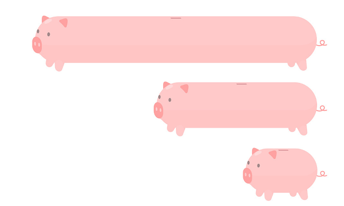 Clip art of piggy bank very long