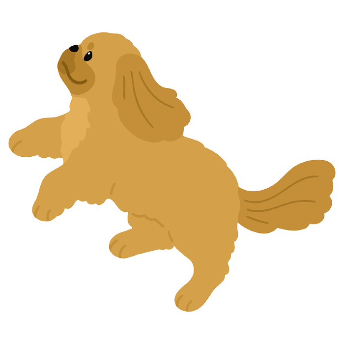 Clip art of simple and cute jumping Pekinese No main line