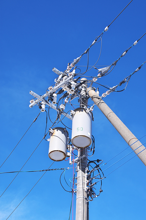 Poles, wires and pole transformers Hokkaido