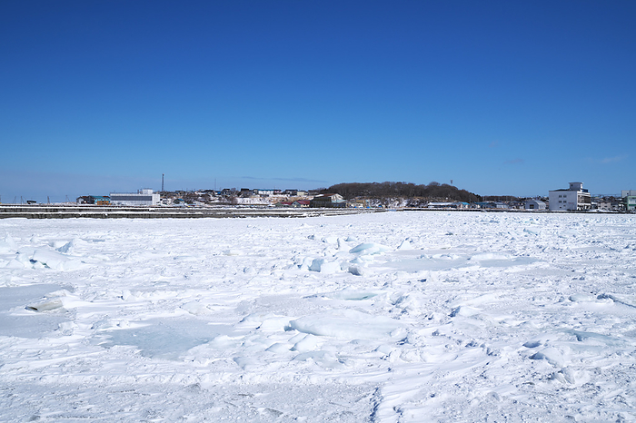 Nemuro Port and drift ice Hokkaido  3 C