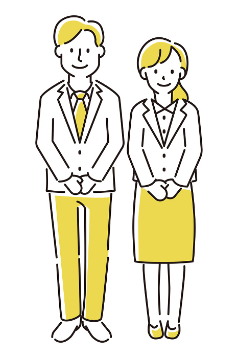 standard Person illustration　Work for men and women who greet you with a smile