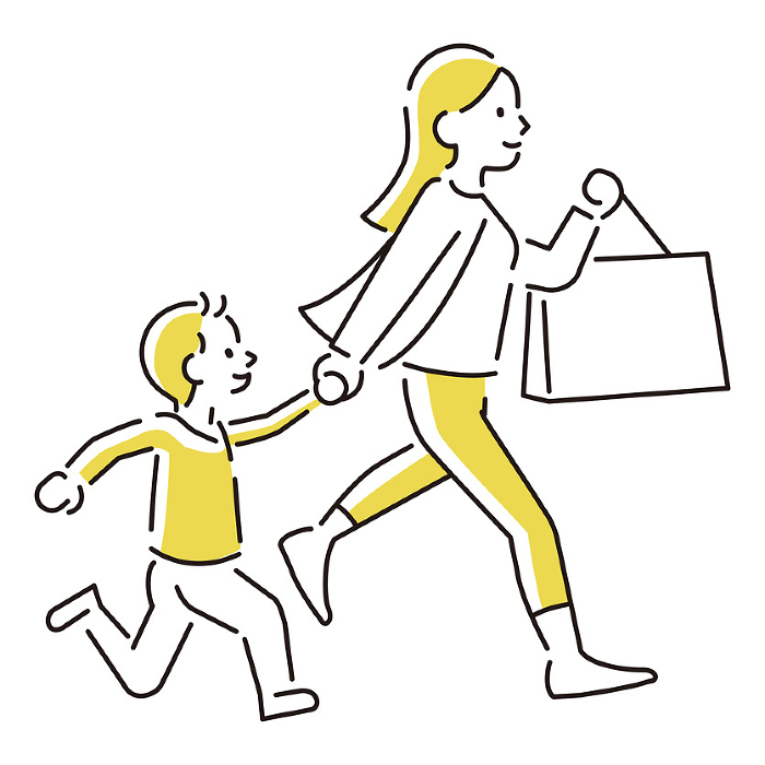 Clip art Clip art of person Running Shopping Parent and child