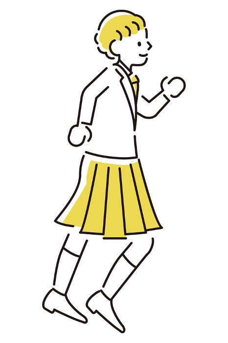 standard Illustration conveying a message People Illustration student girl running with a smile