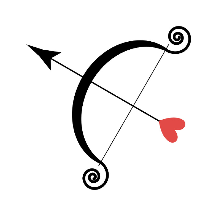 Clip art of heart bow and arrow