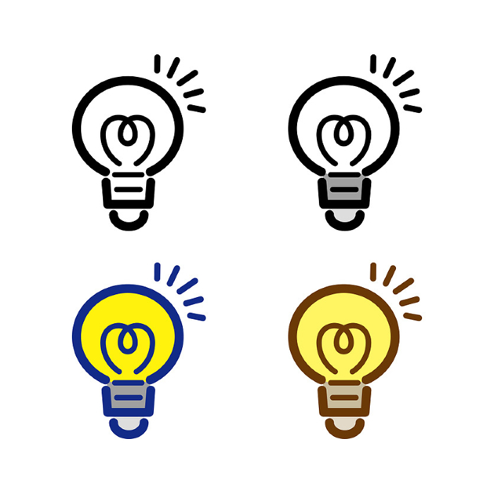 Simple light bulb icon illustration set