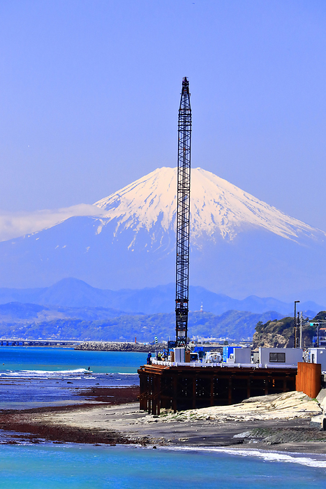 Seawall construction at Shichirigahama, Kanagawa Pref.