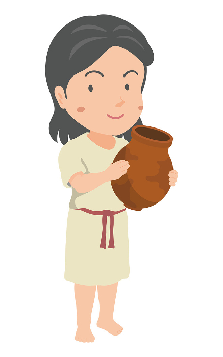 Yayoi woman with Yayoi earthenware