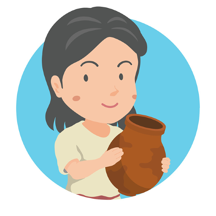 Yayoi woman with Yayoi earthenware