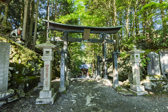 Torii (gate) in front of the far shrine of Mimine Shrine Chichibu City, Saitama Prefecture