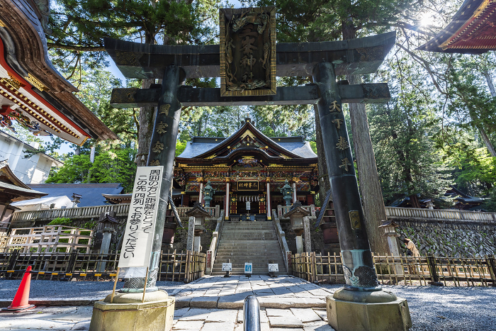 Mimine Shrine Bronze Torii Gate and Worship Hall Chichibu City, Saitama Pref.