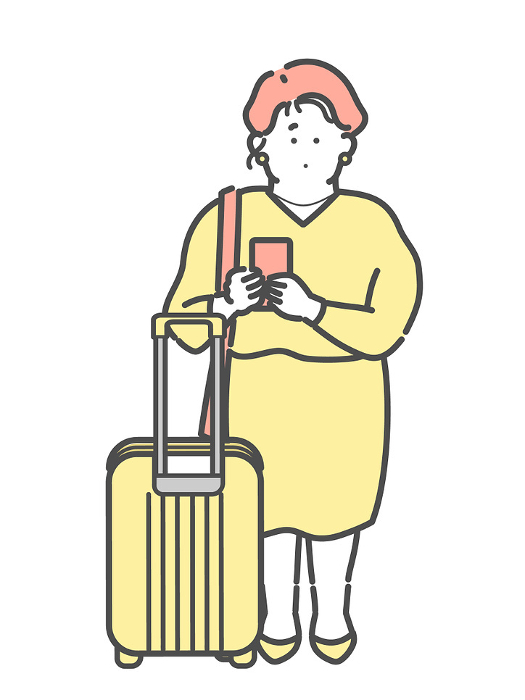 Illustration of a young woman on a business trip