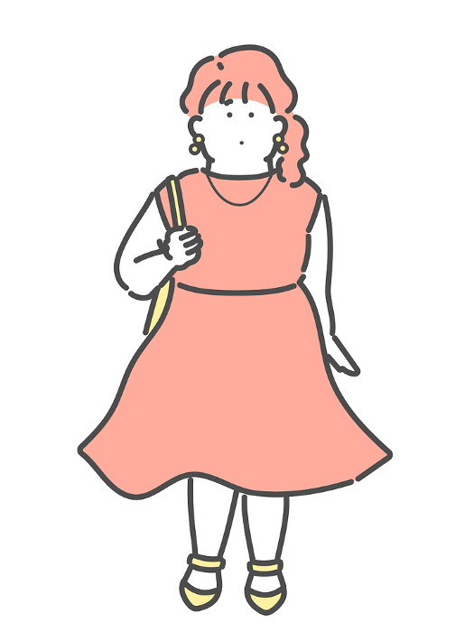 Illustration of a young woman enjoying shopping