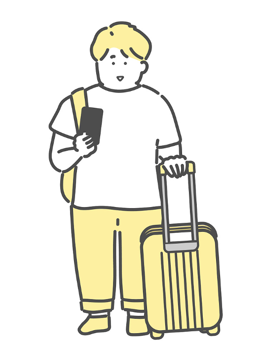 Clip art of young man traveling