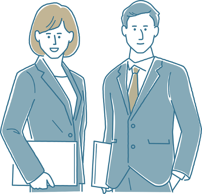 Business people posing, male and female