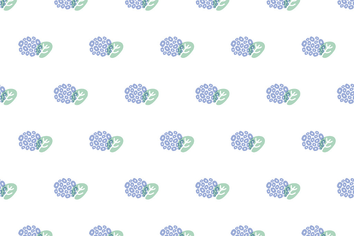 Illustration of seamless pattern of blue hydrangea