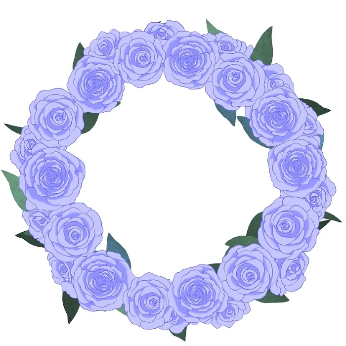 Wreath of blue roses