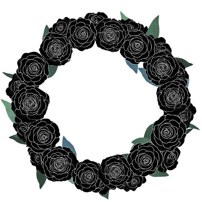 Black rose wreath