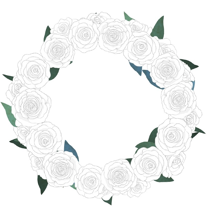White rose wreath