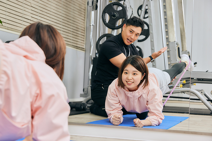 Japanese woman undergoing personal training