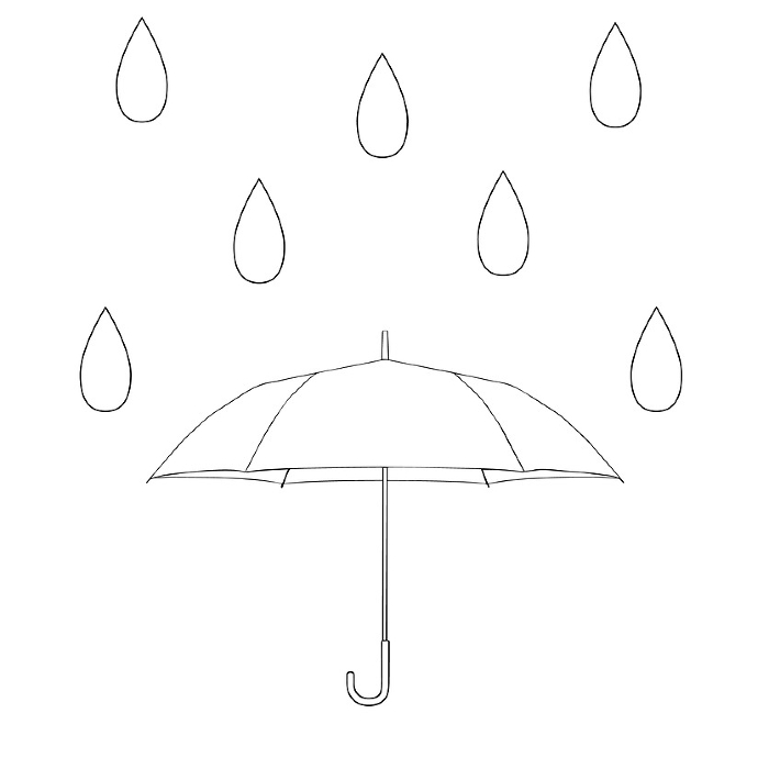 clip art of rain and umbrella