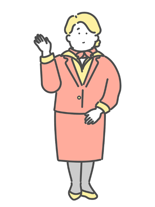 Illustration of a flight attendant giving a tour
