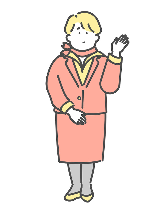 Illustration of a flight attendant giving a tour